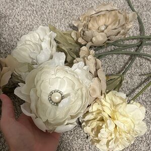 Elegant Cream and White artificial flowers
